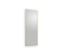 Miroir de salle de bain lumineux rectangulaire anti-buée avec bouton tactile - Contour doré - 50 x 150 cm - ORINELIA