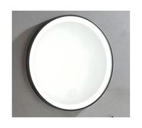 Miroir de salle de bain lumineux rond noir à Leds - D. 60 cm - NUMEA