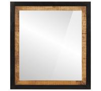 Miroir de Salle de Bain Maquillage Toilette Verre et Bois Massif Manguier vidaXL