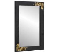 Miroir de salle de bain moderne - vidaXL - Noir et Argent - 70x50x2,5 cm - Verre et Bois de Mangue