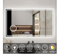 Miroir de salle de bain - Non spécifié - 120x70cm - Anti-buée - Bluetooth - Miroir grossissant 3X