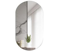Miroir de salle de bain ovale HD - 50 x 80 cm - Miroir mural pour salon, chambre à coucher et entrée - Décoration d'intérieur moderne et élégante