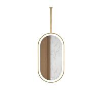 Miroir de salle de bain ovale moderne avec éclairage LED 40 x 70 cm - Luminosité réglable, design rotatif, parfait pour la décoration de la maison et le maquillage, élégant miroir Vani mural