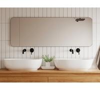 Miroir de salle de bain rectangle contour noir - 140x50 cm - DEMETRIA