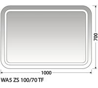 Miroir de salle de bains avec éclairage Intedoor Wave 100 x 70 cm WA5 ZS 100/70 TF
