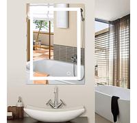 Miroir de Salle de Bains, Miroir de Maquillage de bâti de Mur de LED 5050 avec Le Bouton de Contact Nouveau pour la Salle de Bains d'hôtel à la Maison élégante (50x70cm)