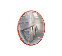ECD Germany Miroir de Circulation Convexe Ø 45 cm - Rouge - en Plastique PC - Robuste - Support Pivotant Inclus - Miroir de Sécurité Routière Surveillance Panoramique Intérieur - Angle 130-160°