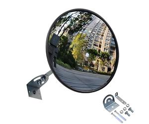 Miroir de sécurité de 45 cm avec support mural, miroir convexe réglable, miroir d'allée grand angle pour garage, circulation, allées, bureau, cour, entrepôt (diamètre 45 cm)
