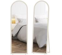HOMCOM Miroir de Sol Arqué Pleine Longueur 50 x 160 cm sur Pied Blanc
