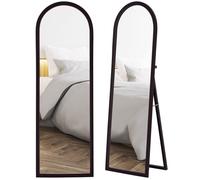 Miroir de sol arqué - HOMCOM - pleine longueur - cadre en effet imitation pierre - pour salon chambre - 53,3 x 162,5 cm - marron