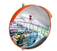 Miroir de surveillance Relaxdays 45 cm, professionnel, incassable, d'intérieur, avec support pour fixation murale et sur poteau, rouge