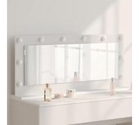 Miroir de Vanité Blanc 100 x 45 x 18 cm Verre et Bois Composite | Éclairage LED intégré,alimentation USB 5V,miroir plat,ambiance chambre,entretien au chiffon humide