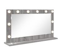 vidaXL Miroir de vanité Gris Sonoma Panneau de particules, Verre
