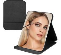 Miroir de Voyage Portable, Miroir de Maquillage - Portable Super HD Miroir Multi Stand - 16x11cm Ultra Fin et Durable Pliable,noir