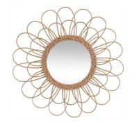 Miroir Déco en Rotin ""Fleur"" 56cm Naturel