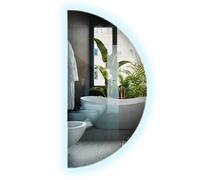 Miroir Décoratif Demi Cercle Lumineux LED 45x90 cm avec Éclairage Lumières LED Lumière Froide sans Cadre avec Éclairage Indirect pour Entrée Verriere Chambre Couloir Design Scandinave