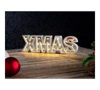 Lunartec Miroir décoratif lumineux sans fil "XMAS" avec fonction minuteur