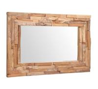 vidaXL Miroir décoratif Teck 90 x 60 cm Rectangulaire Marron