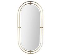 Miroir décoratif - Toilinux - Métal ovale doré - Longueur 90cm - Largeur 43cm
