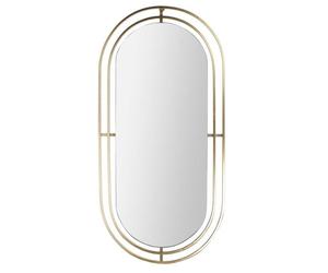Miroir décoratif - Toilinux - Métal ovale doré - Longueur 90cm - Largeur 43cm