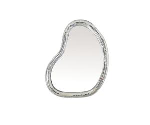 Miroir disco forme organique arrondie avec facettes coloris argent