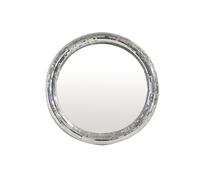 Miroir disco forme ronde avec facettes coloris argent