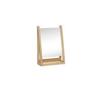 Miroir en bois de chêne clair beige, carré, sur pied, autoportant - Hübsch, Point - 22x9x32 cm