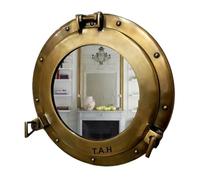 Miroir en laiton antique hublot mural décoratif nautique pour la maison