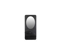 Miroir en métal noir, étagère, portemanteau, ovale, à fixer - White Label, Pascal - 53x13x108 cm