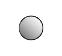 Miroir en métal noir, rond, à fixer, verre teinté, revêtement flock - White Label, Matz - Ø60 cm H3 cm