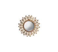 Miroir en métal or, cylindrique, à fixer - Chehoma, D'étoiles - Ø47xH2 cm