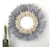 Miroir en Plumes Fait à la Main, décoration Murale, Miroir Mural à Suspendre, Pendentif Mural créatif, Accessoire de Photographie, frontons muraux, Ornement Mural pour Salon, hôtel