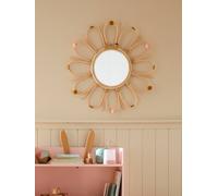 Miroir en rotin à pompons Sunshine naturel TU