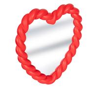 Miroir Enfant Cœur Torsadé Amour 33cm Rouge