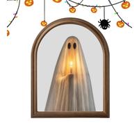 Miroir Fantôme LED Effrayant, Décor Intérieur Gothique Vintage D’Halloween