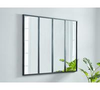 Miroir fenêtre atelier style industriel en métal - L. 120 x H. 90 cm - Noir - DUDLEY