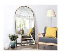 Miroir fenêtre en métal - L. 80 x H. 150 cm - Doré antique - PALMYRE
