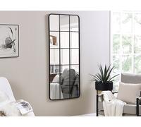 Miroir fenêtre industriel en métal - L. 60 x H. 140 cm - Noir - SCIARA