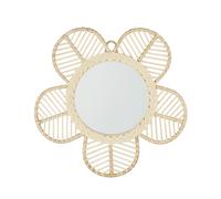 Miroir fleur en rotin beige 57x55 56.5x55x3cm Beige