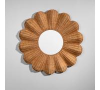 Miroir fleur en rotin tressé, Ø90 cm 90x90x6cm Marron