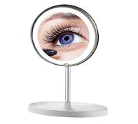 Miroir grossissant 20cm Diamètre pivotant à 360 degrés grossissement 10x fixation pliable murale miroir maquillage avec lumière