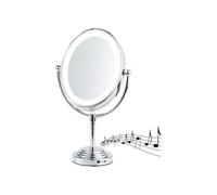 Sichler Beauty Miroir grossissant 5x à éclairage LED avec enceinte bluetooth - 123 x 175 mm
