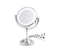 Sichler Beauty Miroir grossissant 5x à éclairage LED avec enceinte bluetooth - Ø 112 mm