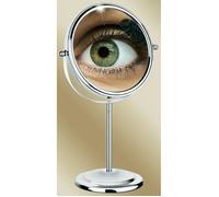 Miroir grossissant double face sur pied - WENKO - Ø 15 cm - Acier chromé - Grossissement x7