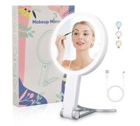 Miroir Grossissant Lumineux 20X/1X avec 64LED Double Face Rechargeable Éclairant pour Maquillage, Salle de Bain, Voyage, Bureau Cadeau (20X Blanc)