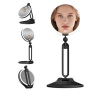 Miroir grossissant lumineux 30X/1X, miroir de maquillage grossissant double face de 15,2 cm avec 3 lumières de couleur, LED de bureau grossissement 30x, batterie rechargeable, rotation à 360 °