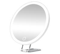 Miroir Grossissant Lumineux 40X, Grand Miroir de Maquillage, Tricolore, Miroir Cosmétique Réglable avec Support de Table Rotatif à 360°, Loupe LED Portable avec 3 Ventouses Utilisation à 5-8CM