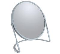 Spirella - Miroir grossissant sur Pied Akira - Acier Robuste - Double Face avec Grossissement x5 et Miroir Classique - Pivotant à 360° - Bleu Ice Mat