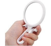 Miroir grossissant x5 double face pliable avec poigne miroir main pour maquillage compact et pratique blanc PZCC