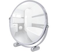 Miroir grossissant x5 Mera, miroir maquillage grossissant à poser Ø17 cm, Acier, 19x19x4 cm, Chromé Label